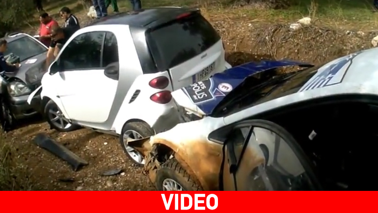 Η σύγκρουση αγωνιστικού με αυτοκίνητο θεατή στο Ράλι Ακρόπολις…